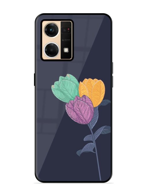 Flower Vector Glossy Metal Phone Cover for Oppo Reno 7 (4G) Zapvi