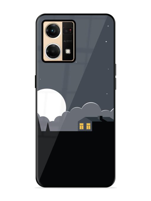 Full Moon Vector Art Glossy Metal Phone Cover for Oppo Reno 7 (4G) Zapvi