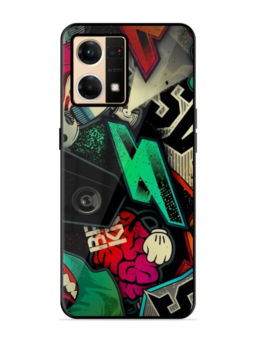 Graffiti Art Glossy Metal Phone Cover for Oppo Reno 7 (4G) Zapvi