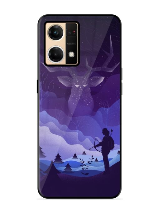 Deer Forest River Glossy Metal Phone Cover for Oppo Reno 7 (4G) Zapvi