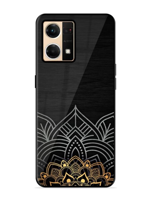 Decorative Golden Pattern Glossy Metal Phone Cover for Oppo Reno 7 (4G) Zapvi