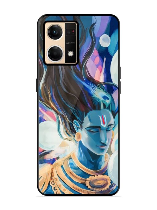 Bhagwan Sri Krishna Glossy Metal Phone Cover for Oppo Reno 7 (4G) Zapvi