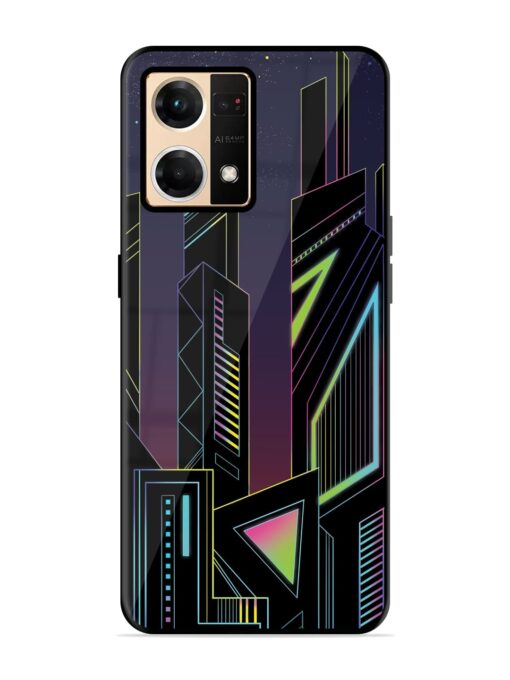 Neon Dreamscape Glossy Metal Phone Cover for Oppo Reno 7 (4G) Zapvi