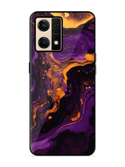 Painting Of A Purple Glossy Metal Phone Cover for Oppo Reno 7 (4G) Zapvi