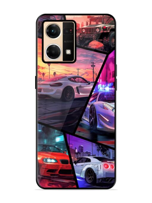 Ride In Pixels Glossy Metal Phone Cover for Oppo Reno 7 (4G) Zapvi