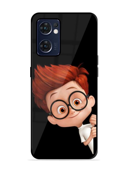 Smart Boy Cartoon Glossy Metal Phone Cover for Oppo Reno 7 (5G) Zapvi