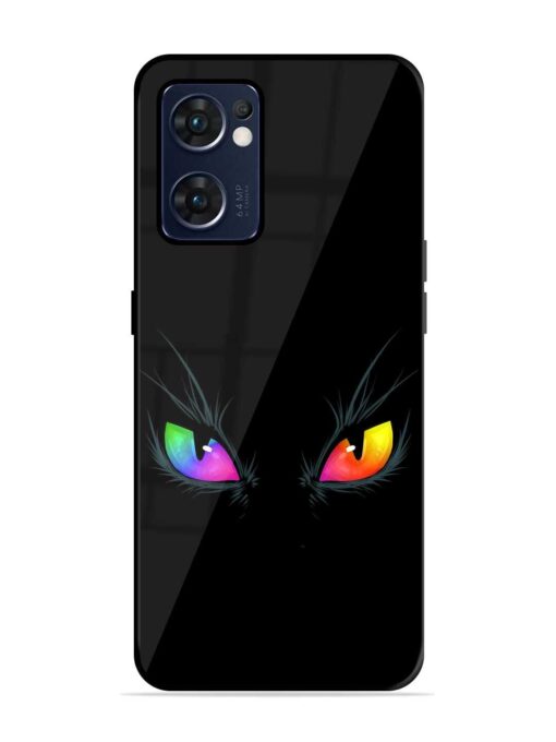 Cat Eyes Glossy Metal Phone Cover for Oppo Reno 7 (5G) Zapvi