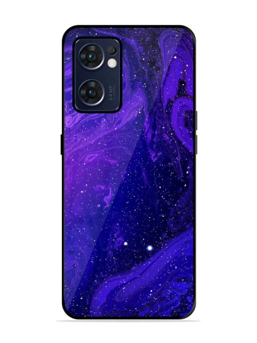 Galaxy Acrylic Abstract Art Glossy Metal Phone Cover for Oppo Reno 7 (5G) Zapvi