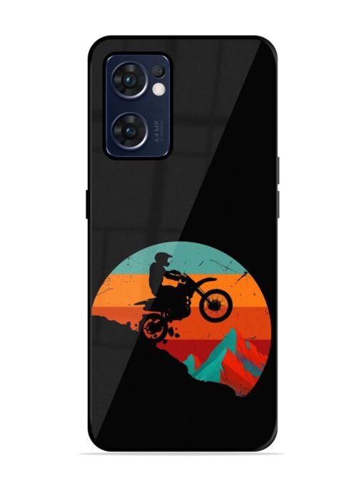 Mountain Bike Glossy Metal Phone Cover for Oppo Reno 7 (5G) Zapvi