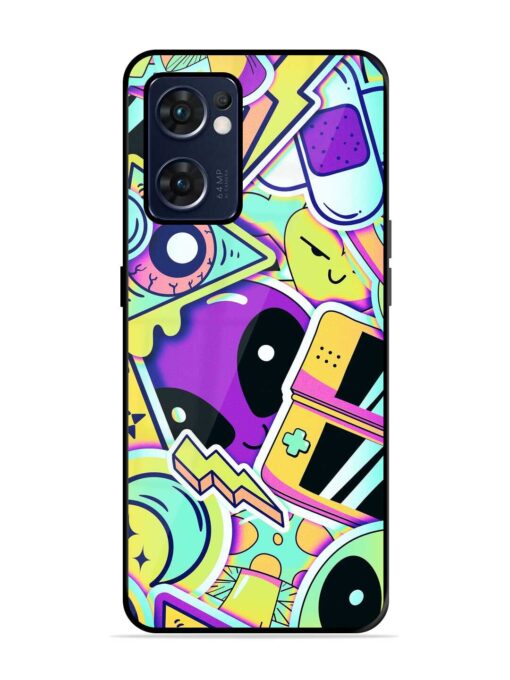 Scratch Art Glossy Metal Phone Cover for Oppo Reno 7 (5G) Zapvi