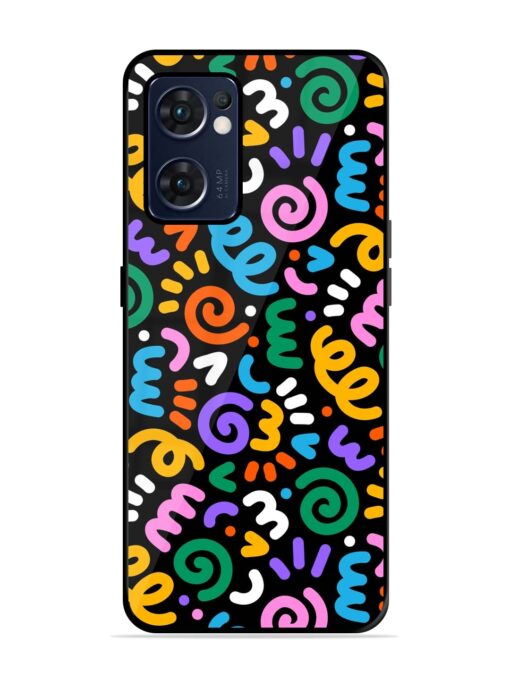 Colorful Seamless Vector Glossy Metal Phone Cover for Oppo Reno 7 (5G) Zapvi