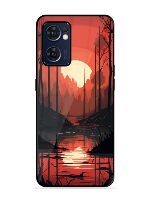 Natural Landscape Glossy Metal Phone Cover for Oppo Reno 7 (5G) Zapvi