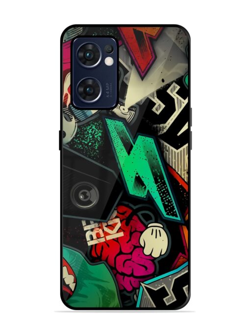 Graffiti Art Glossy Metal Phone Cover for Oppo Reno 7 (5G) Zapvi