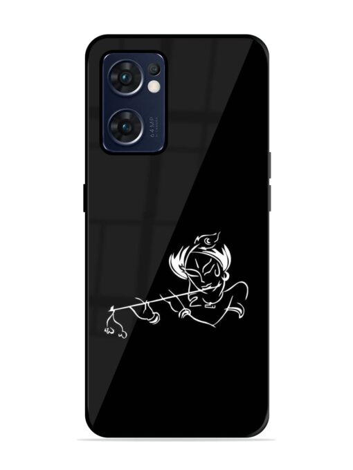 Krishna Flute Glossy Metal Phone Cover for Oppo Reno 7 (5G) Zapvi