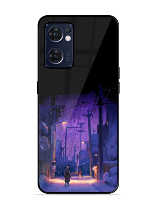 Winter Anime Art Glossy Metal Phone Cover for Oppo Reno 7 (5G) Zapvi