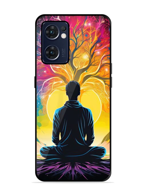 Mind Colourful Glossy Metal Phone Cover for Oppo Reno 7 (5G) Zapvi