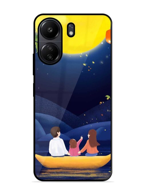 Happy Family And Beautiful View Glossy Metal Phone Cover for Poco C65 Zapvi