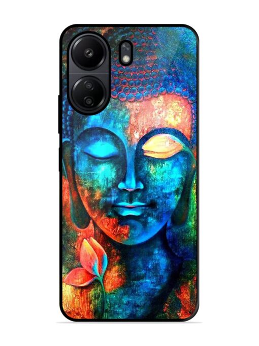 Buddha Painting Glossy Metal Phone Cover for Poco C65 Zapvi