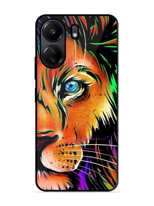 Colorful Lion Design Glossy Metal TPU Phone Cover for Poco C65 Zapvi