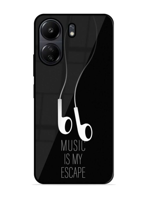 Music Is My Escape Glossy Metal Phone Cover for Poco C65 Zapvi