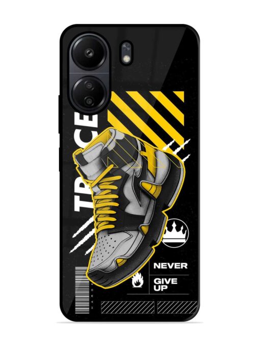 Shoe Background Glossy Metal Phone Cover for Poco C65 Zapvi