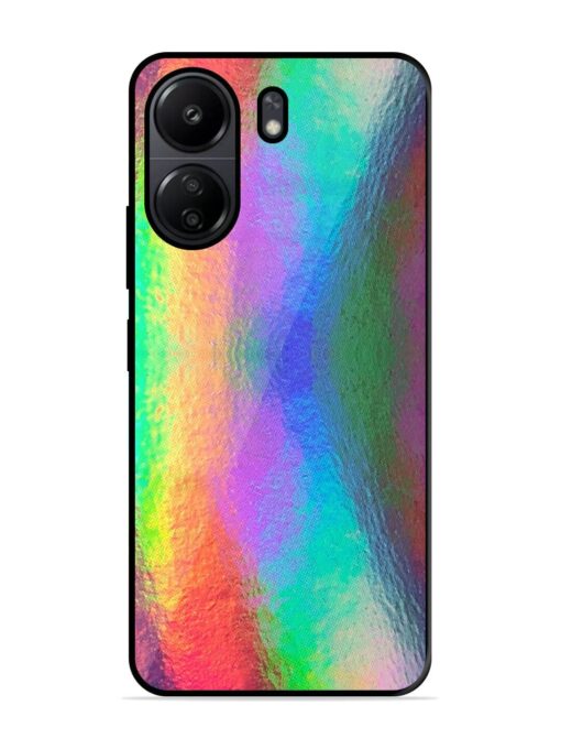 Colorful Holographic Background Glossy Metal TPU Phone Cover for Poco C65 Zapvi