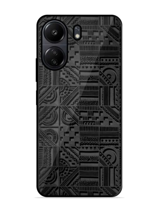 Seamless Pattern Glossy Metal Phone Cover for Poco C65 Zapvi