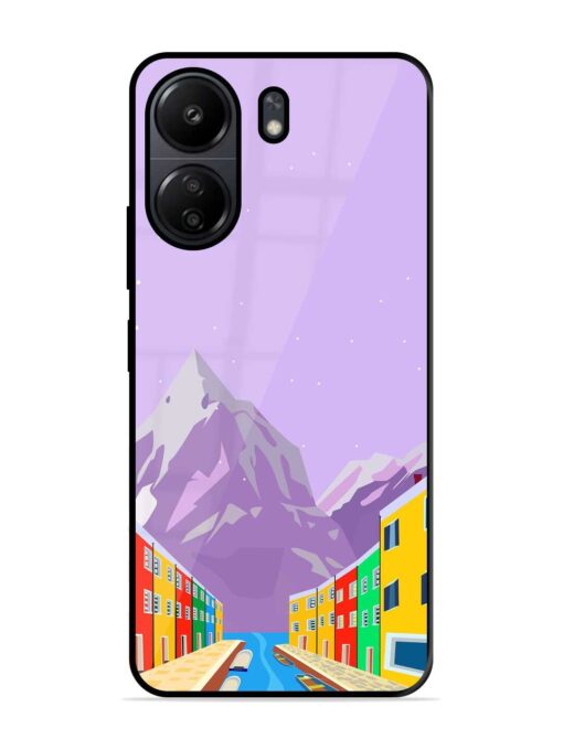 Venice City Illustration Glossy Metal Phone Cover for Poco C65 Zapvi