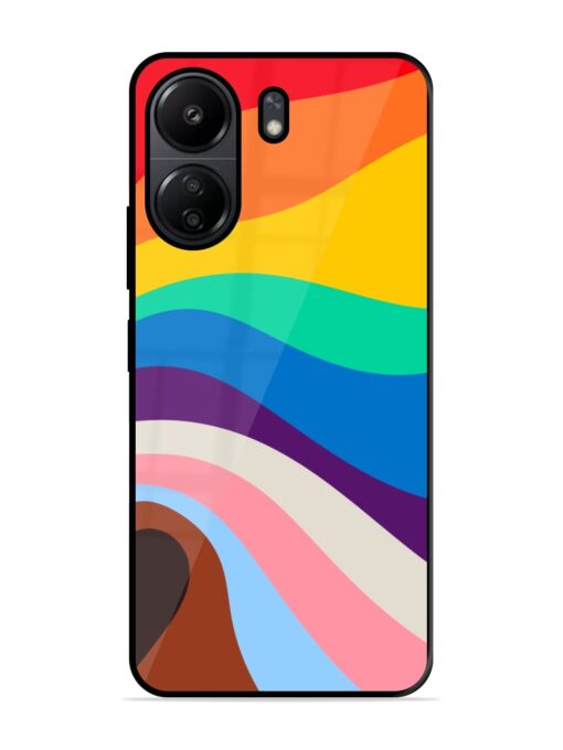 Minimal Pride Art Glossy Metal Phone Cover for Poco C65 Zapvi