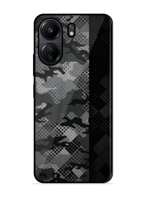 Dark Camouflage Glossy Metal Phone Cover for Poco C65 Zapvi