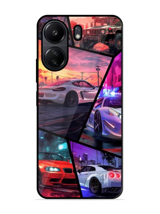 Ride In Pixels Glossy Metal Phone Cover for Poco C65 Zapvi