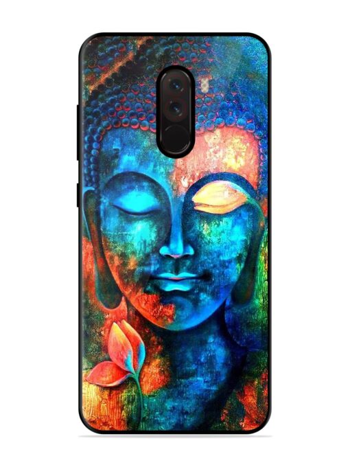 Buddha Painting Glossy Metal Phone Cover for Poco F1 Zapvi