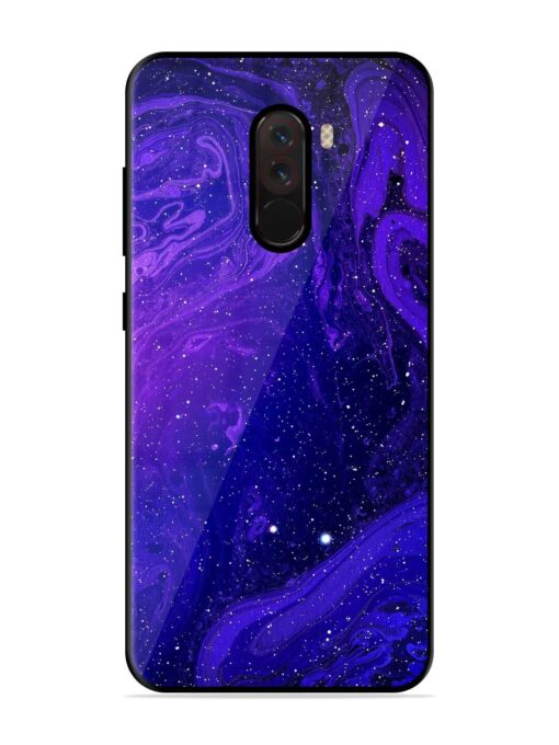 Galaxy Acrylic Abstract Art Glossy Metal Phone Cover for Poco F1 Zapvi