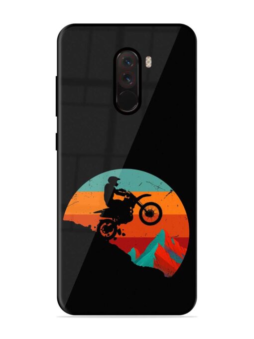 Mountain Bike Glossy Metal Phone Cover for Poco F1 Zapvi