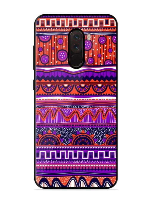 Ethnic Seamless Pattern Glossy Metal TPU Phone Cover for Poco F1 Zapvi