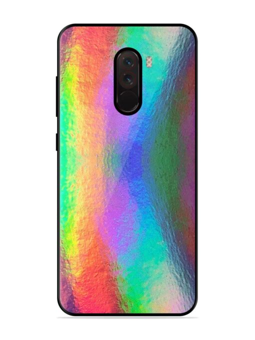 Colorful Holographic Background Glossy Metal TPU Phone Cover for Poco F1 Zapvi