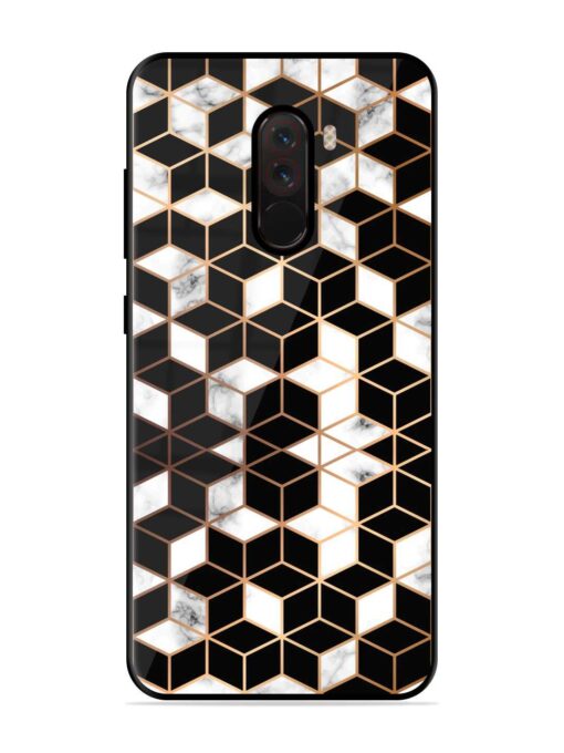 Vector Marble Texture Glossy Metal Phone Cover for Poco F1 Zapvi