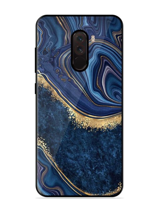 Abstract Background Blue Glossy Metal TPU Phone Cover for Poco F1 Zapvi