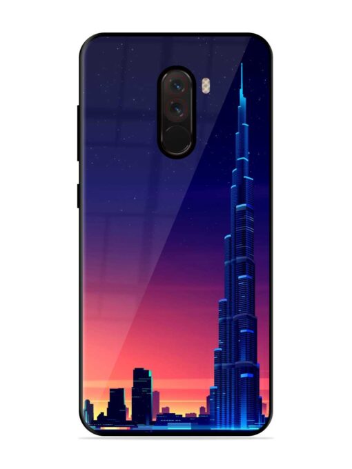 Burj Khalifa Abstract Glossy Metal Phone Cover for Poco F1 Zapvi