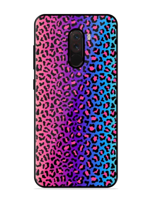 Colorful Leopard Seamless Glossy Metal Phone Cover for Poco F1 Zapvi