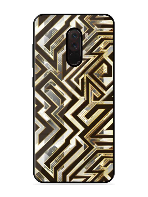 Technology Geometric Seamless Glossy Metal Phone Cover for Poco F1 Zapvi