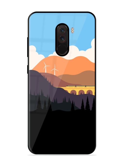 Minimal Mountain Vector Glossy Metal Phone Cover for Poco F1 Zapvi