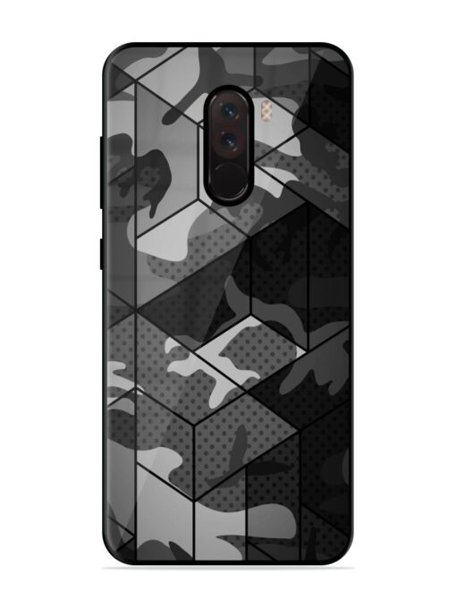 Hexagonal Pattern Glossy Metal Phone Cover for Poco F1 Zapvi