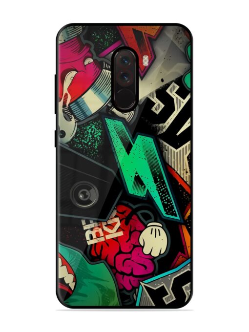 Graffiti Art Glossy Metal Phone Cover for Poco F1 Zapvi