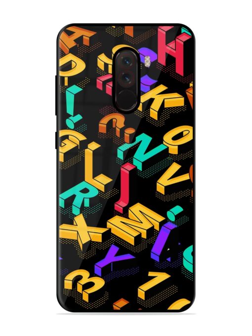 Seamless Pattern With Letters Glossy Metal Phone Cover for Poco F1 Zapvi