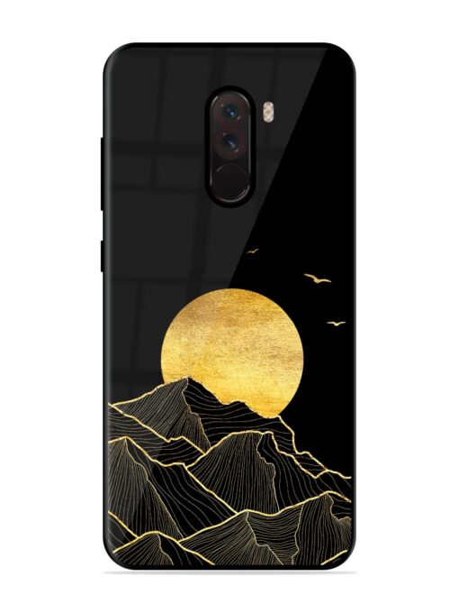 Golden Sunrise Glossy Metal Phone Cover for Poco F1 Zapvi