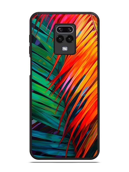 Painted Tropical Leaves Glossy Metal Phone Cover for Poco M2 Pro Zapvi