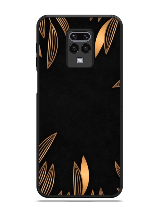 Golden Leaf Pattern Glossy Metal Phone Cover for Poco M2 Pro Zapvi