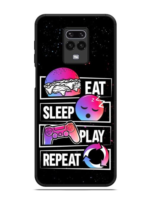 Eat Sleep Play Repeat Glossy Metal Phone Cover for Poco M2 Pro Zapvi