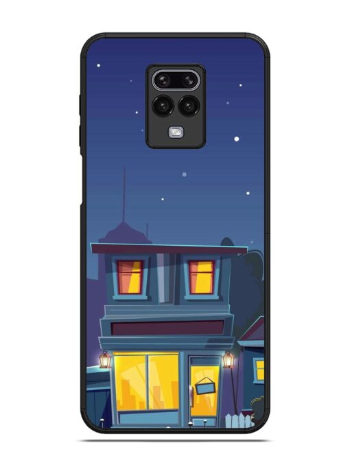 Vector Night House Glossy Metal Phone Cover for Poco M2 Pro Zapvi